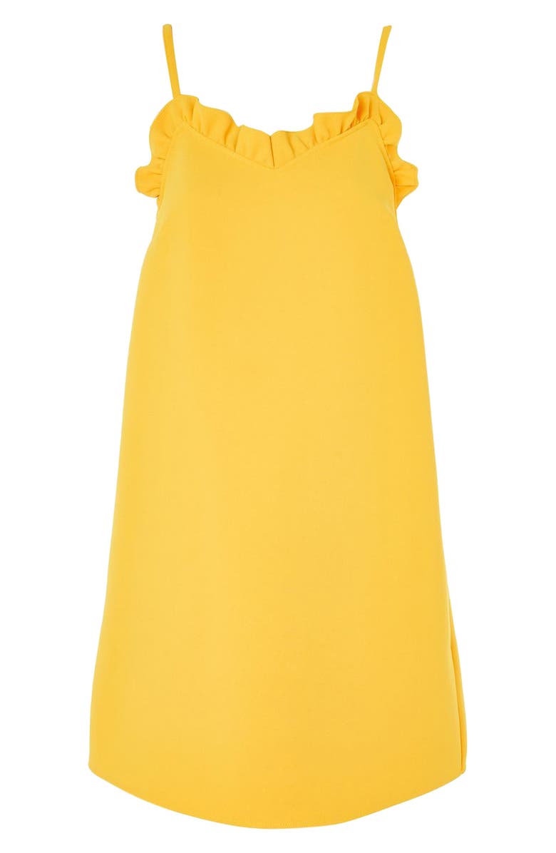 Topshop Ruffle Trim Shift Minidress, Alternate, color, Marigold