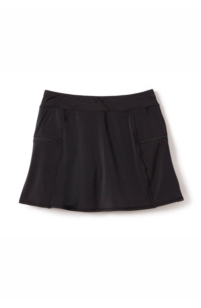 Swim 365 Zip-Pocket Swim Skort, Alternate, color, Black