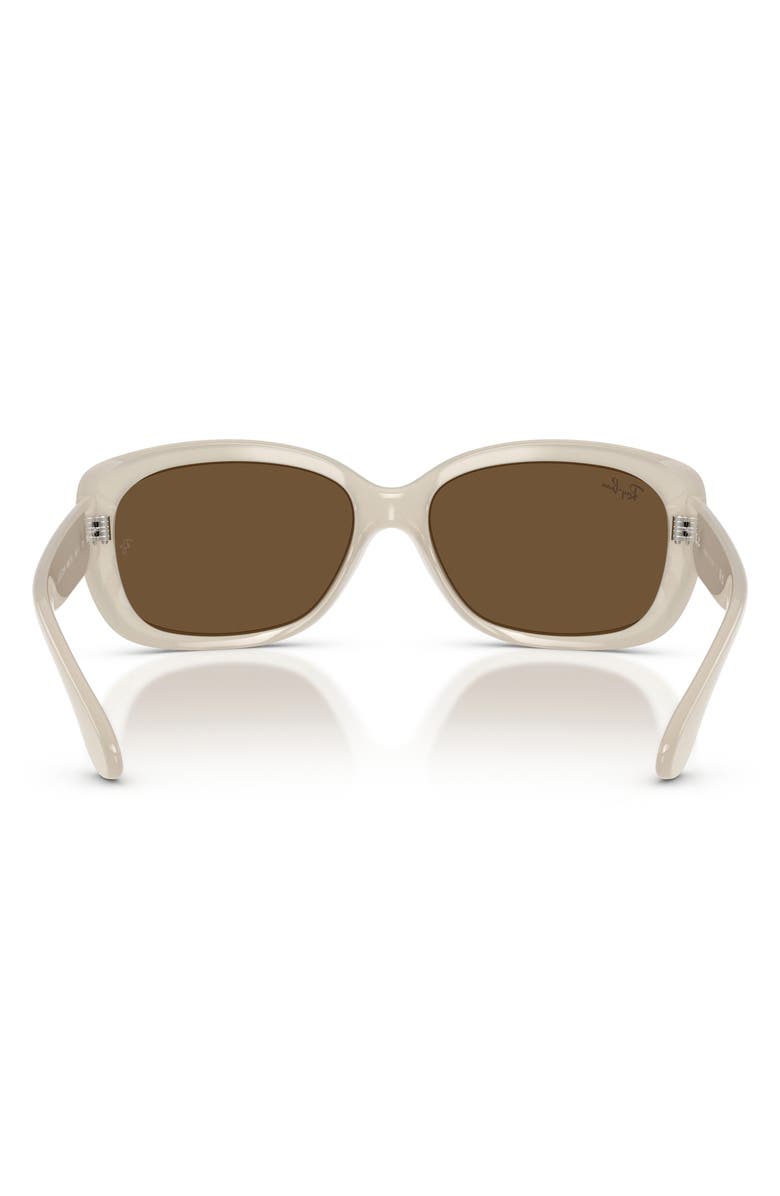 Ray-Ban Jackie Ohh 58mm Cat Eye Sunglasses, Alternate, color, Opal Ivory / Dark Brown
