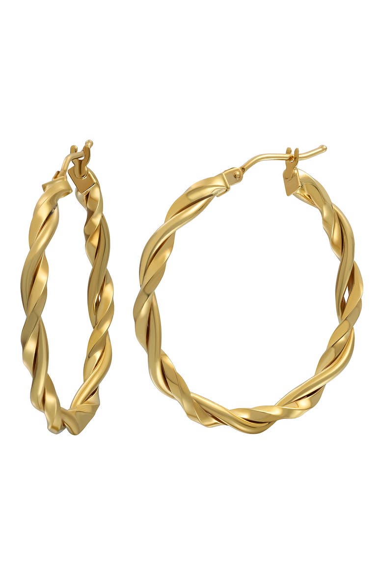 14K Gold Twisted Hoop Earrings (Nordstrom Exclusive), Main, color, 14K YELLOW GOLD