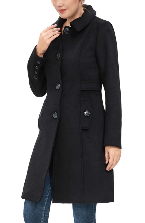 Kimi & Kai Arina Wool Blend Walking Coat In Black