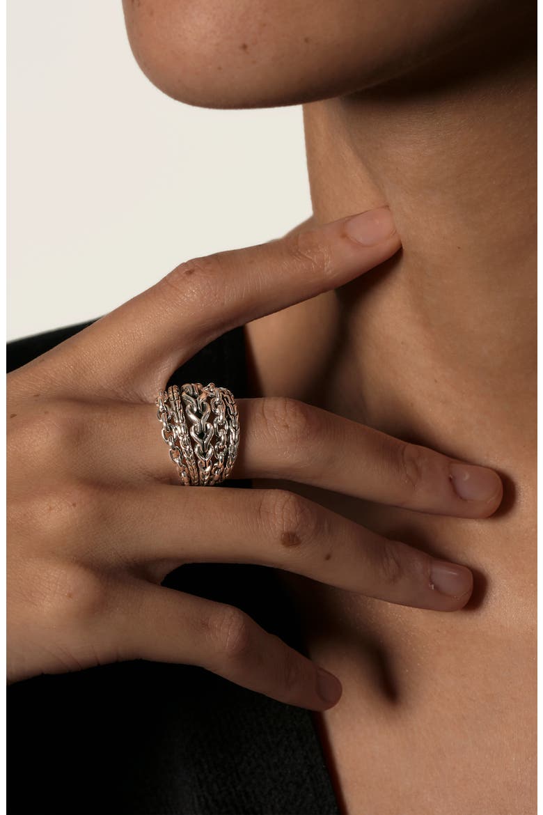 Asli Classic Chain Link Ring, Alternate, color, SILVER