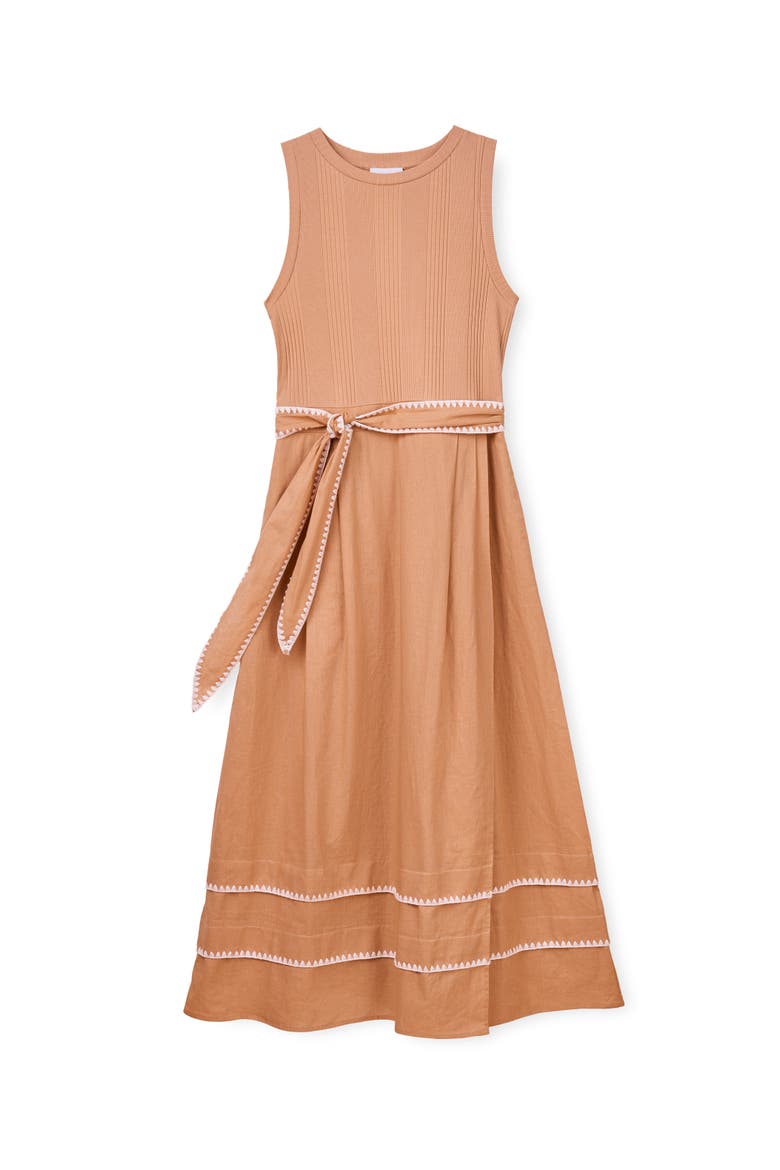 Isadora Midi Dress, Main, color, Coastal Tan