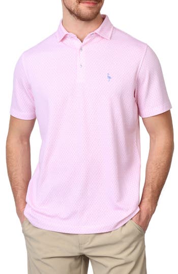 Tailorbyrd Geometric Floral Modal Blend Polo In Light Pink