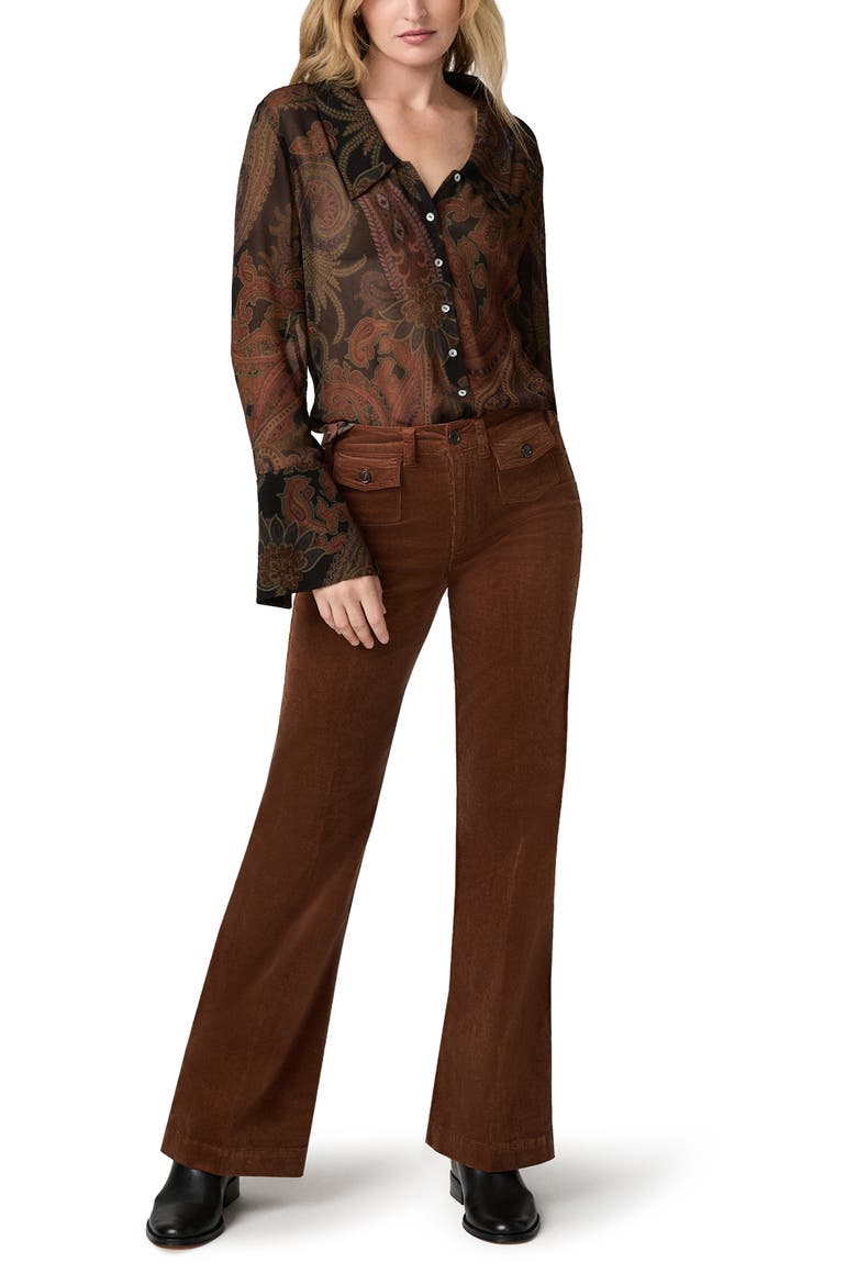 Rosalinda Paisley Button-Up Shirt, Alternate, color, BLACK MULTI