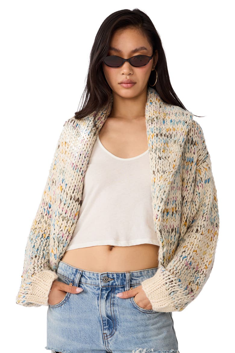 Enid Marled Shawl Collar Cardigan, Alternate, color, MULTI