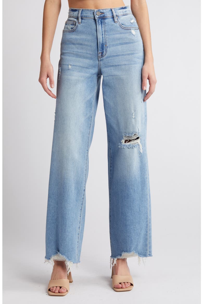 Logan High Waist Wide Leg Dad Jeans, Main, color, LIGHT WASH