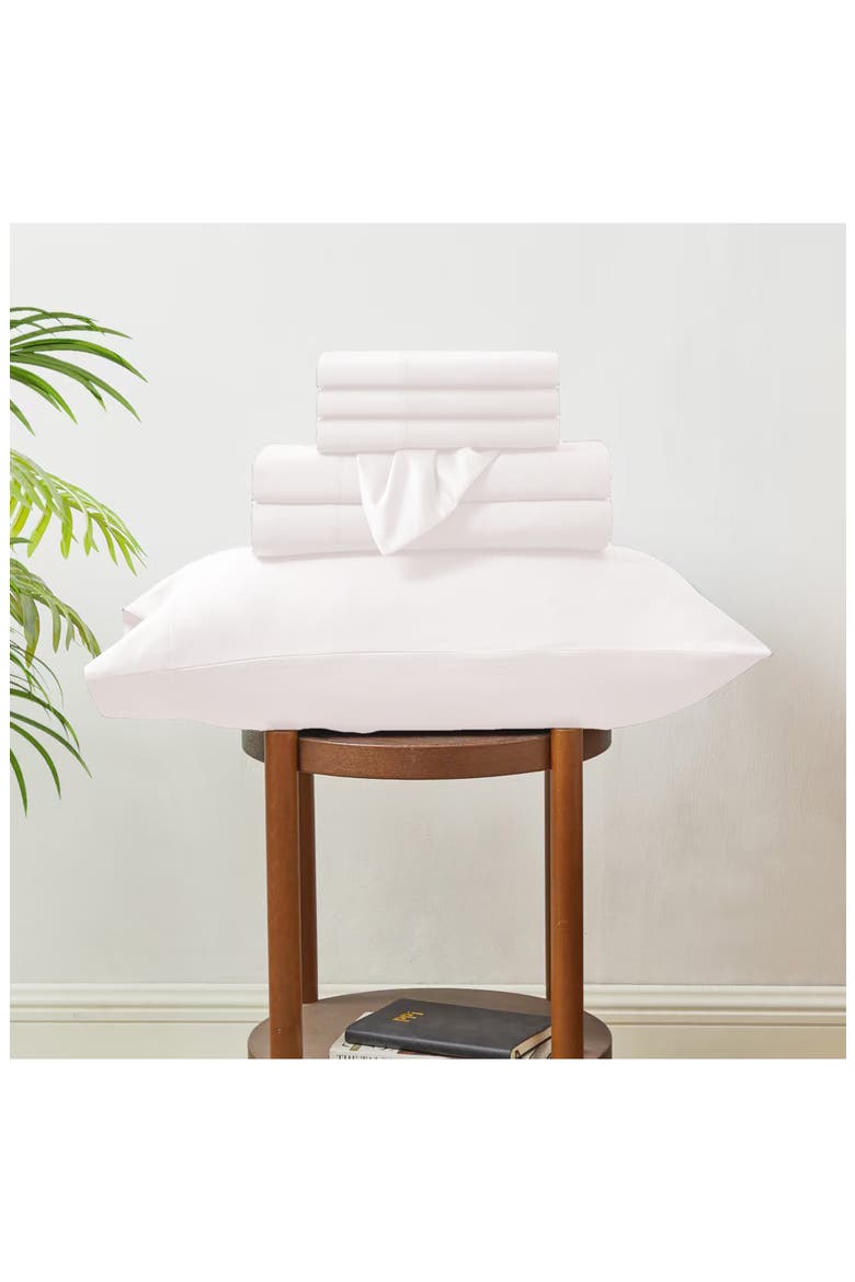 Solid Satin Deep Pocket 6-Piece Sheet Set, Alternate, color, WHITE