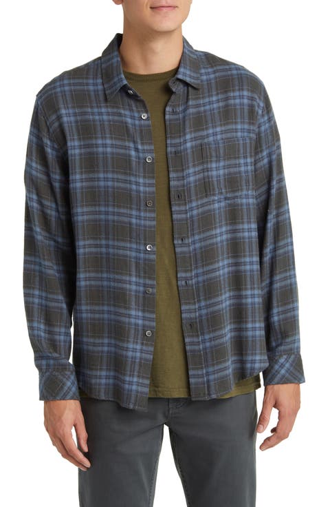 Lennox Relaxed Fit Plaid Cotton Blend Flannel Button-Up Shirt