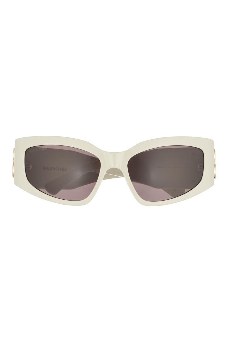 57mm Rectangular Sunglasses, Main, color, IVORY IVORY GREY