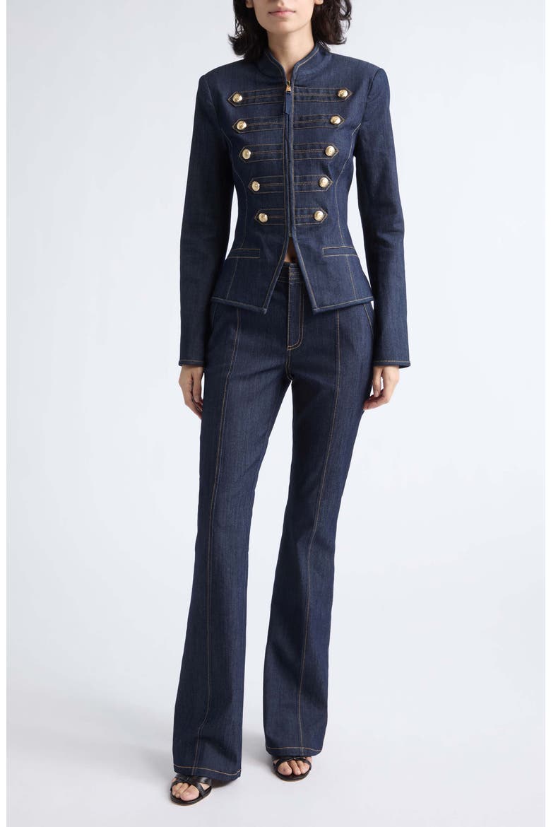 Abbot Military Denim Jacket, Alternate, color, INDIGO
