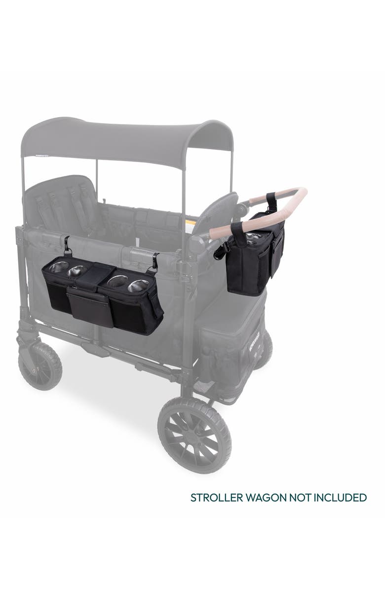 WonderFold Parent Console with Four Insulated Cup Holders, Alternate, color, Jet Black