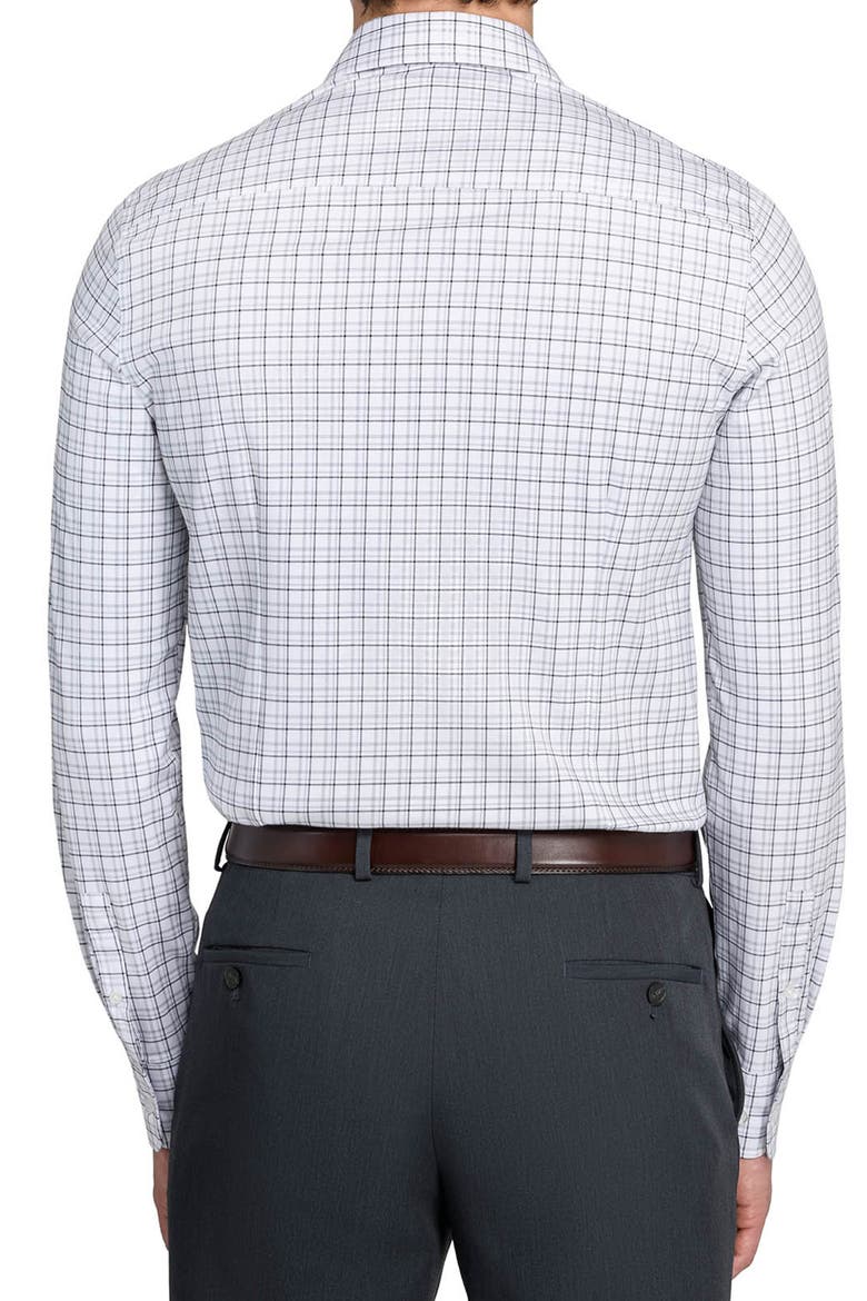 Slim Fit Plaid Reworked Dress Shirt, Alternate, color, WHITE/ GREY