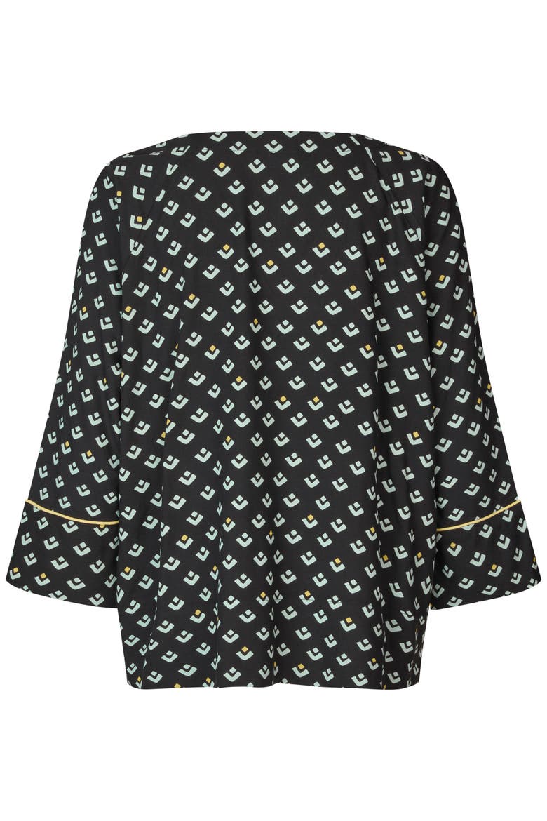 Beniko V-Neck Printed Blouse, Alternate, color, Ether