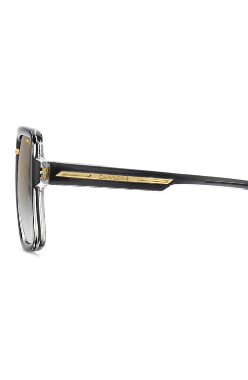 Carrera Eyewear Victory 59mm Gradient Rectangular Flat Top Sunglasses In Grey/grey