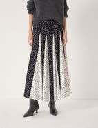 Hush Oti Polka Dot Godet Midi Skirt