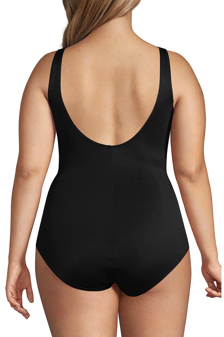 New SlenderSuit Wrap One Piece Swimsuit, Alternate, color, Black