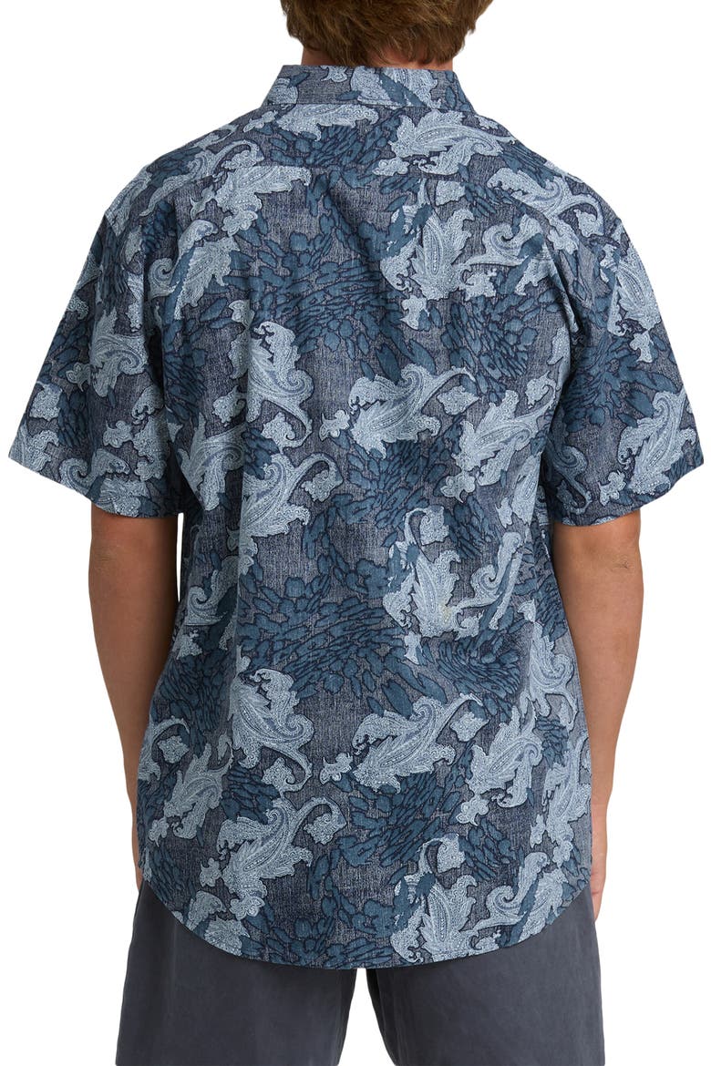 Sundays Paisley Short Sleeve Button-Up Shirt, Alternate, color, MID BLUE
