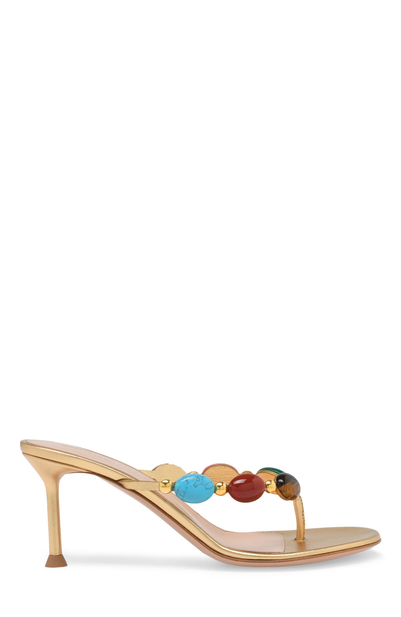 Gianvito Rossi Shanti Thong 70 Sandals, Main, color, Metallic Gold