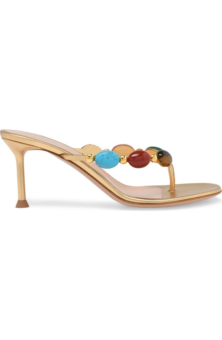Gianvito Rossi Shanti Thong 70 Sandals, Main, color, Metallic Gold