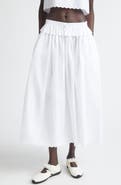 Cecilie Bahnsen Dalia Scalloped Broderie Anglaise Trim Poplin Midi Skirt