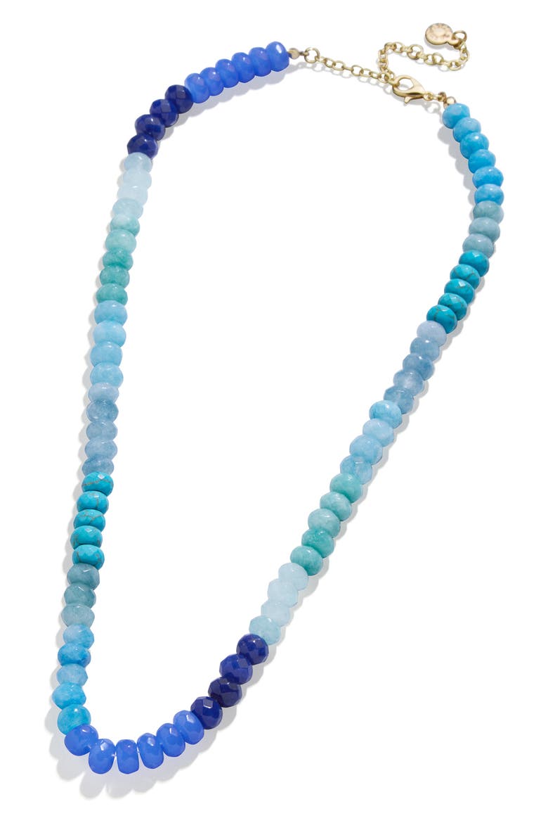 Semiprecious Beaded Necklace, Main, color, COOL MULTI