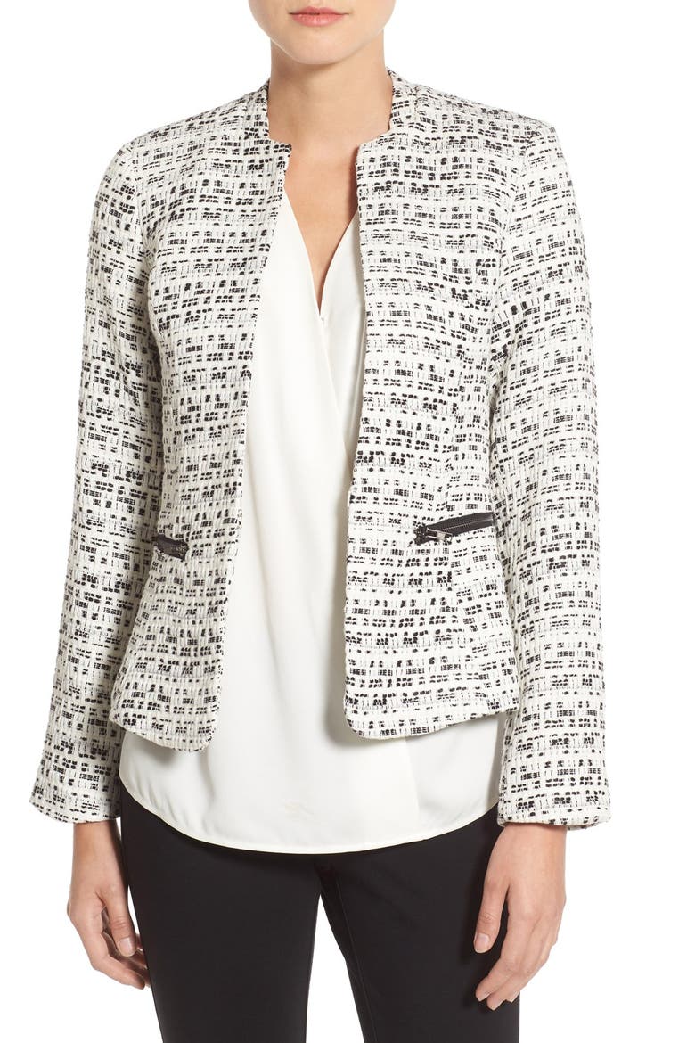 Gibson Zip Pocket Blazer, Main, color, WHITE/ BLACK