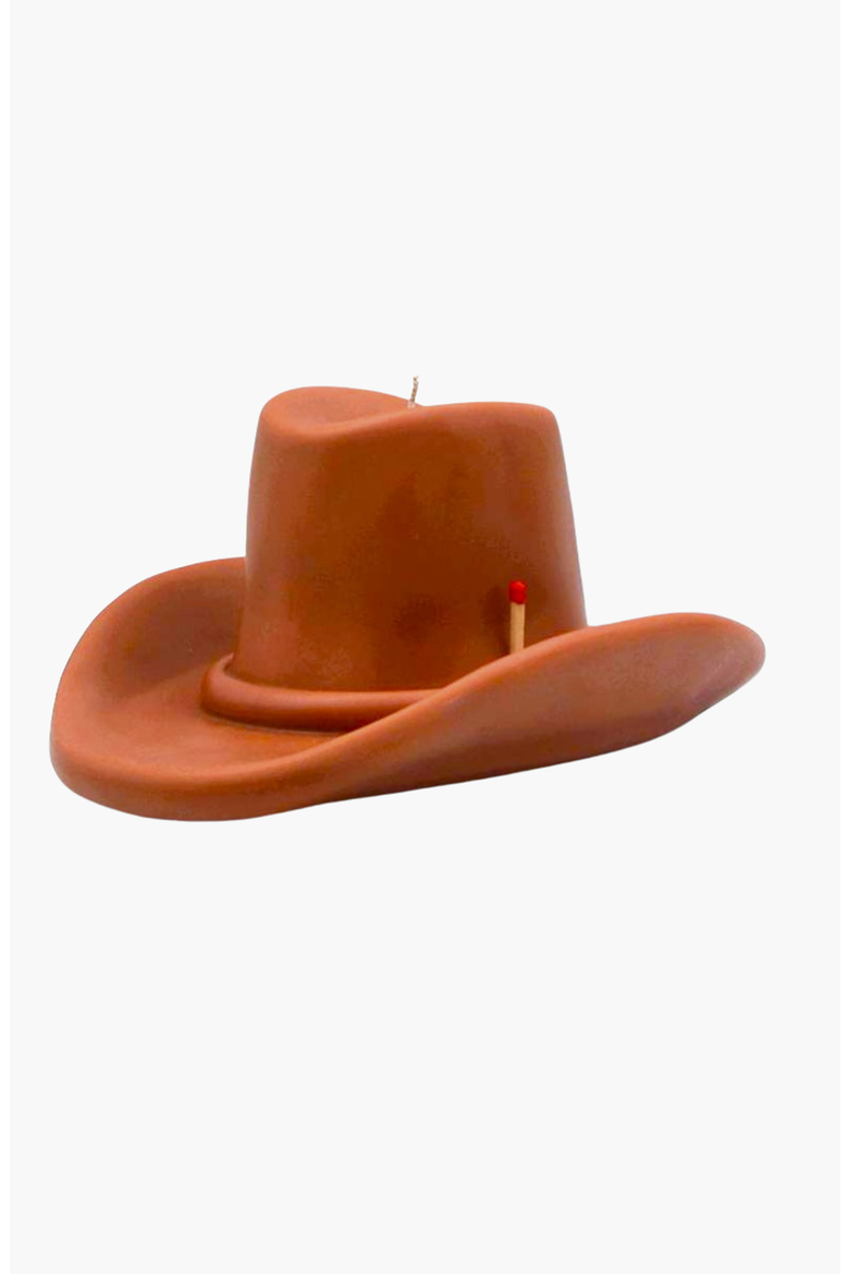Belle Star Cowboy Hat Candle, Main, color, Cognac