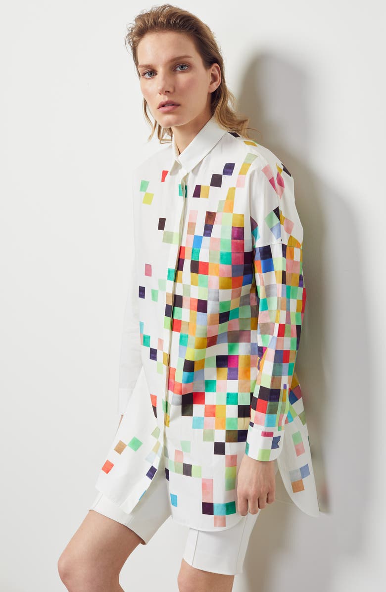 Akris punto Pixel Print Tunic Shirt, Alternate, color, 