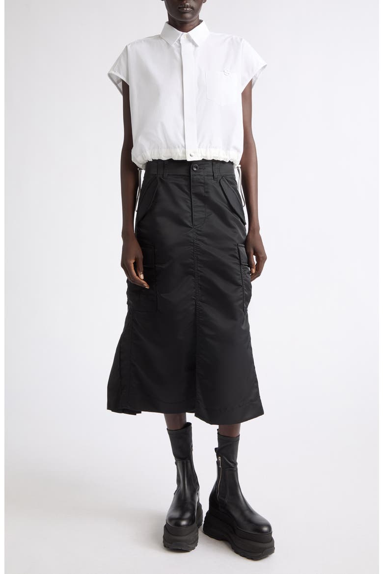 Crop Poplin Shirt, Alternate, color, WHITE