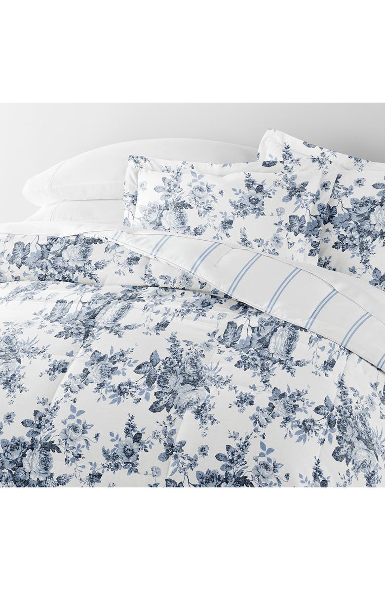 IENJOY HOME Rose Stripe Reversible 3-Piece Comforter Set, Alternate, color, Stone