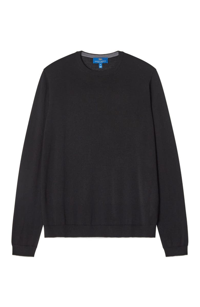 Robert Talbott Keaton Crewneck Sweater, Alternate, color, Black With Gray Tipping