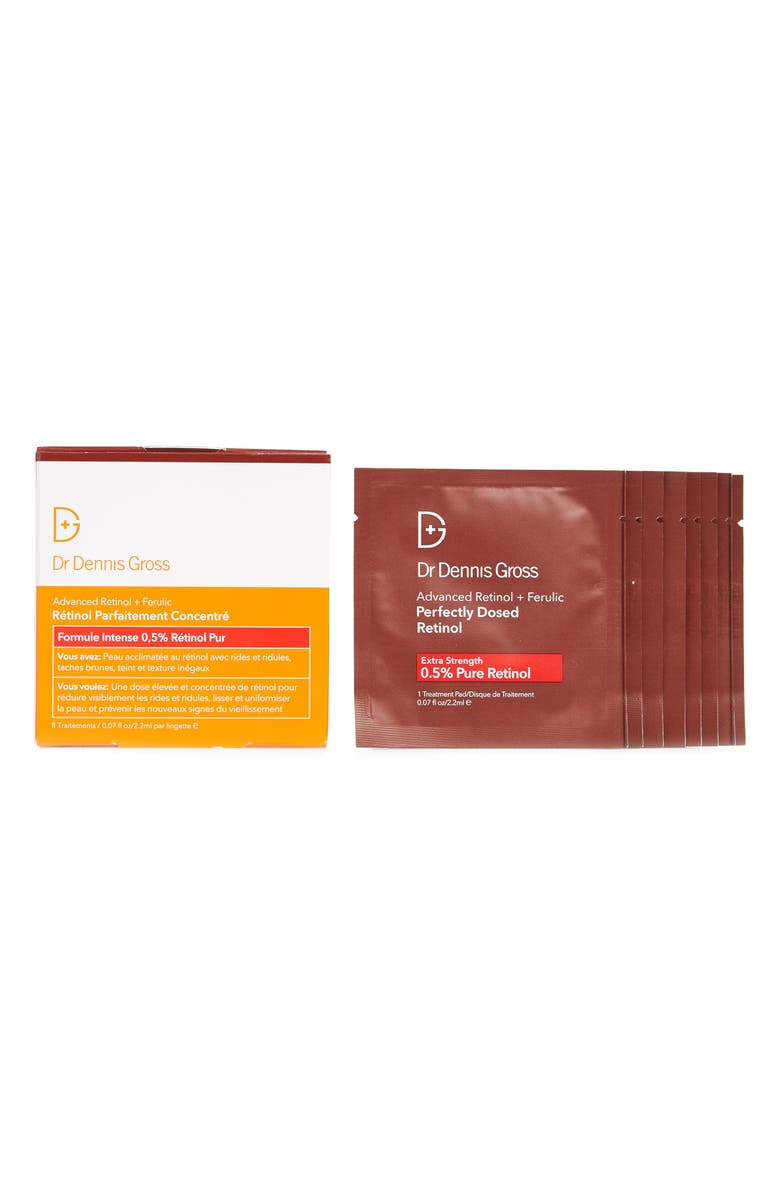 Dr. Dennis Gross Skincare Advanced Retinol + Ferulic Perfectly Dosed Extra Strength 0.5% Treatment Pads, Main, color, 