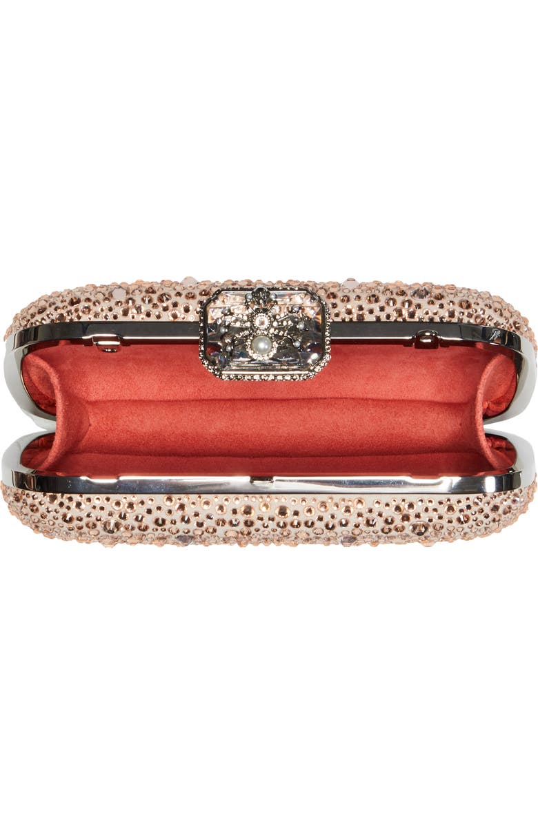 McQueen Alexander McQueen Spider Crystal Embellished Leather Clutch, Alternate, color,