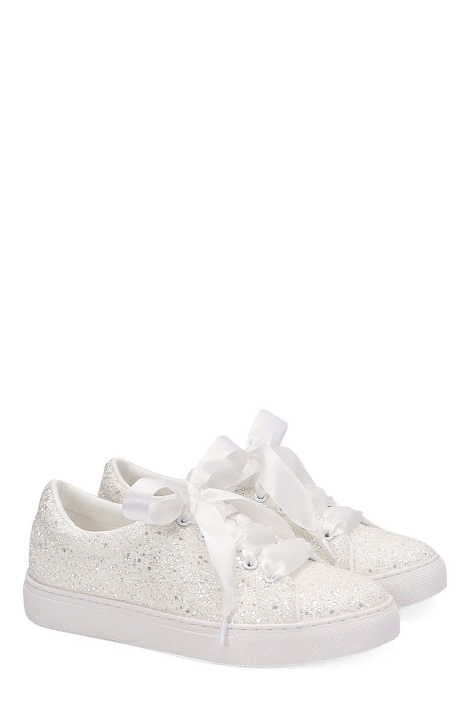 Lucy Rock Glitter Wedding Platform Sneakers, Main, color, White