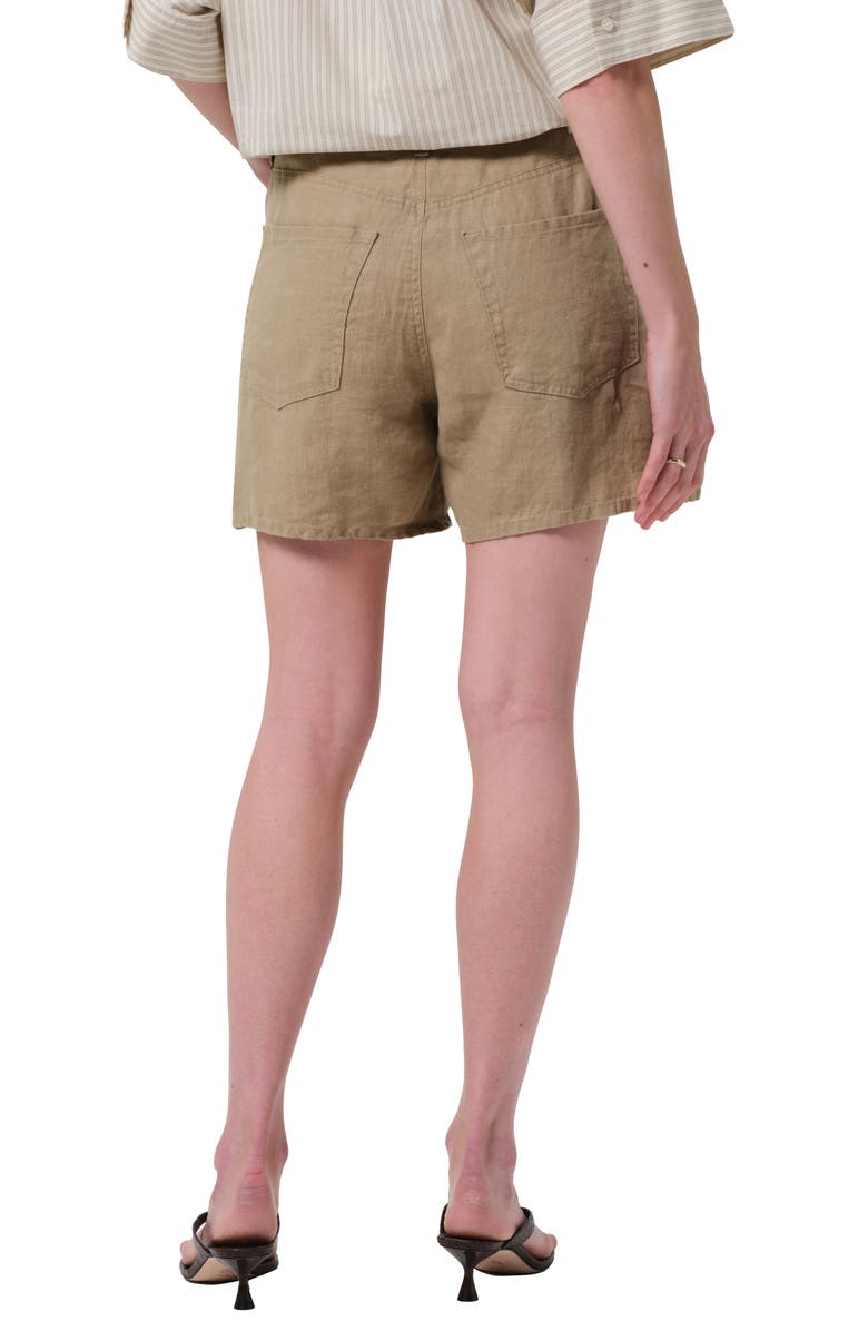 Citizens of Humanity Brynn Drawstring Waist Wide Leg Linen Shorts, Alternate, color, Gobi