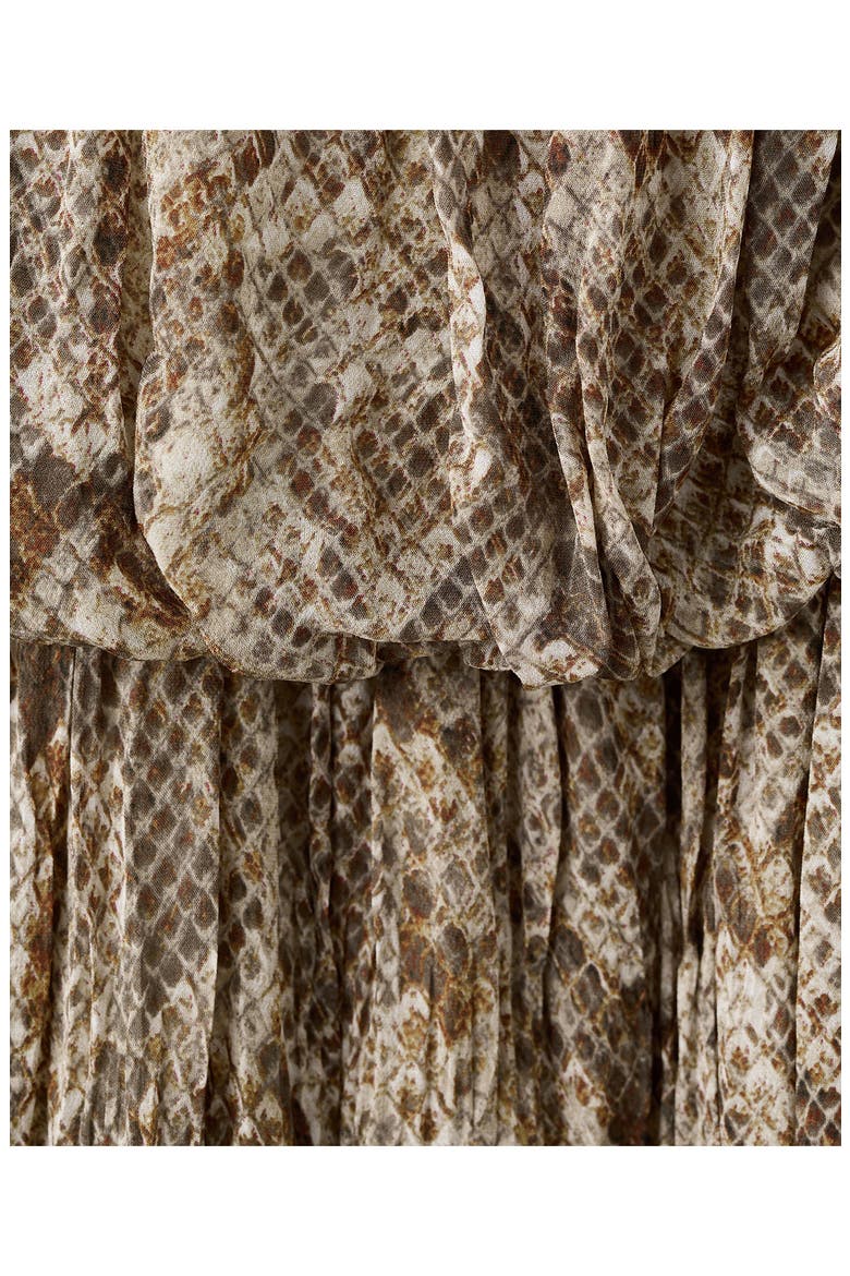 Animal Print Long Sleeve Minidress, Alternate, color, KHAKI