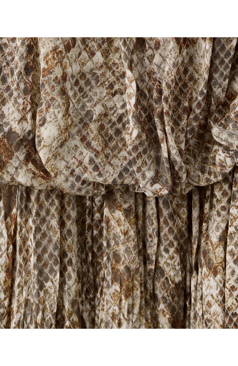 MANGO Animal Print Long Sleeve Minidress, Alternate, color, Khaki