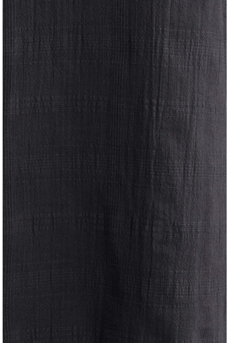 Washed Dobby Check Cotton Seersucker Camp Shirt, Alternate, color, WASHED BLACK