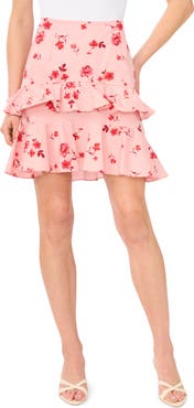 CeCe Tiered Flounce Miniskirt