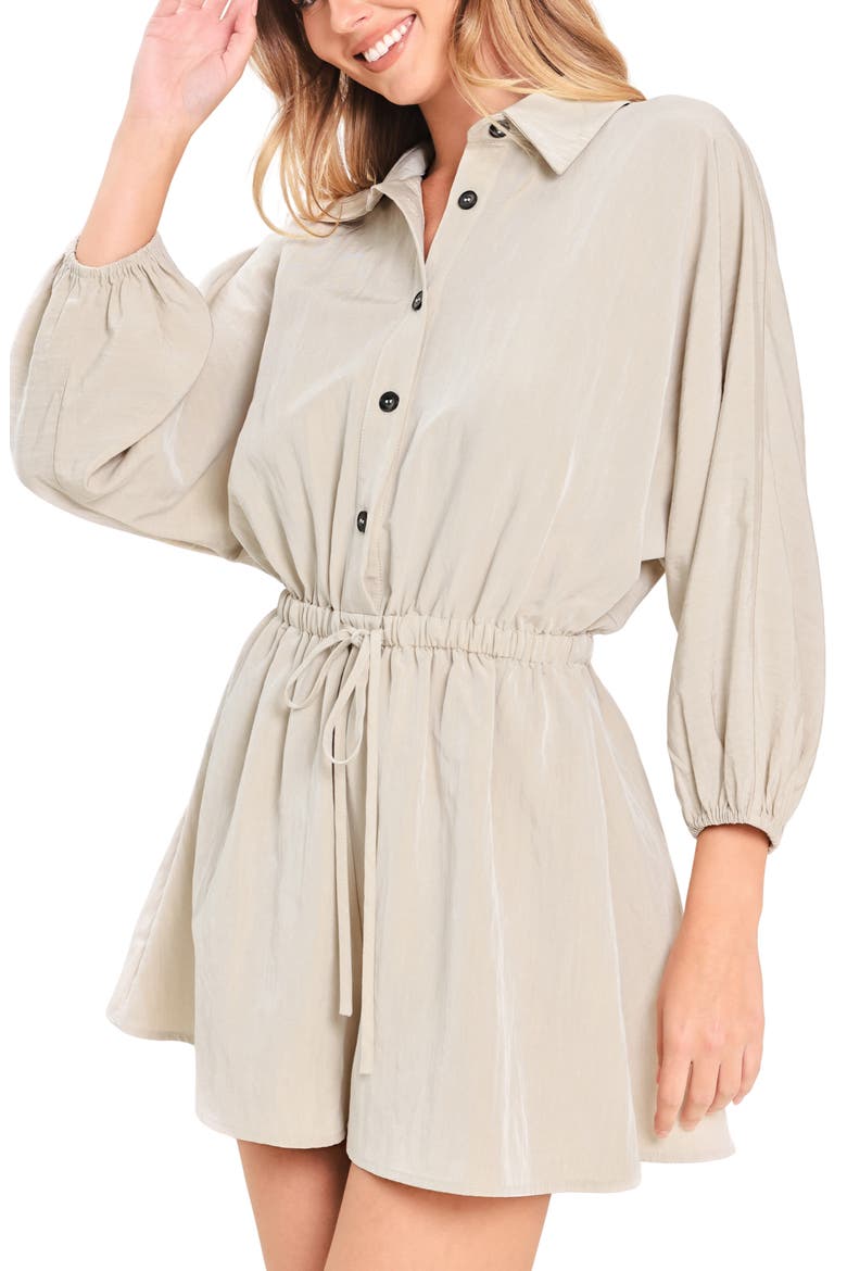 Solid Romper, Alternate, color, STONE