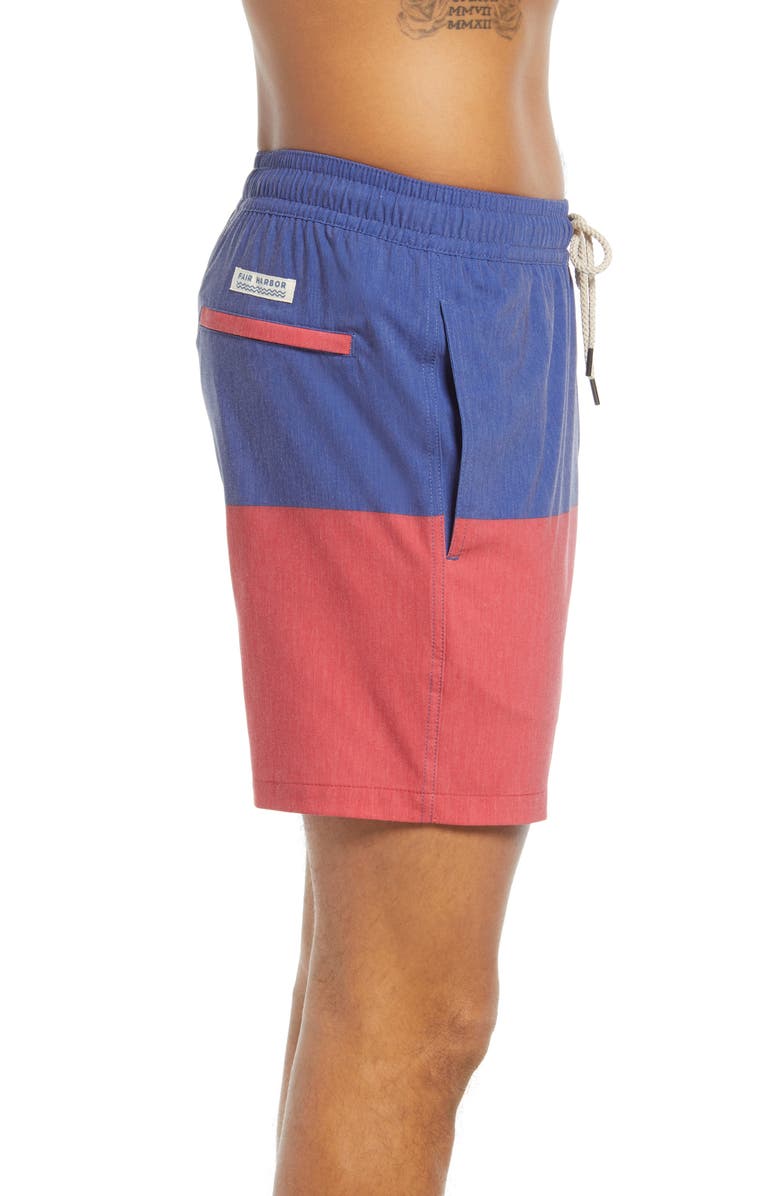 Fair Harbor The Bayberry Colorblock Swim Trunks, Alternate, color,