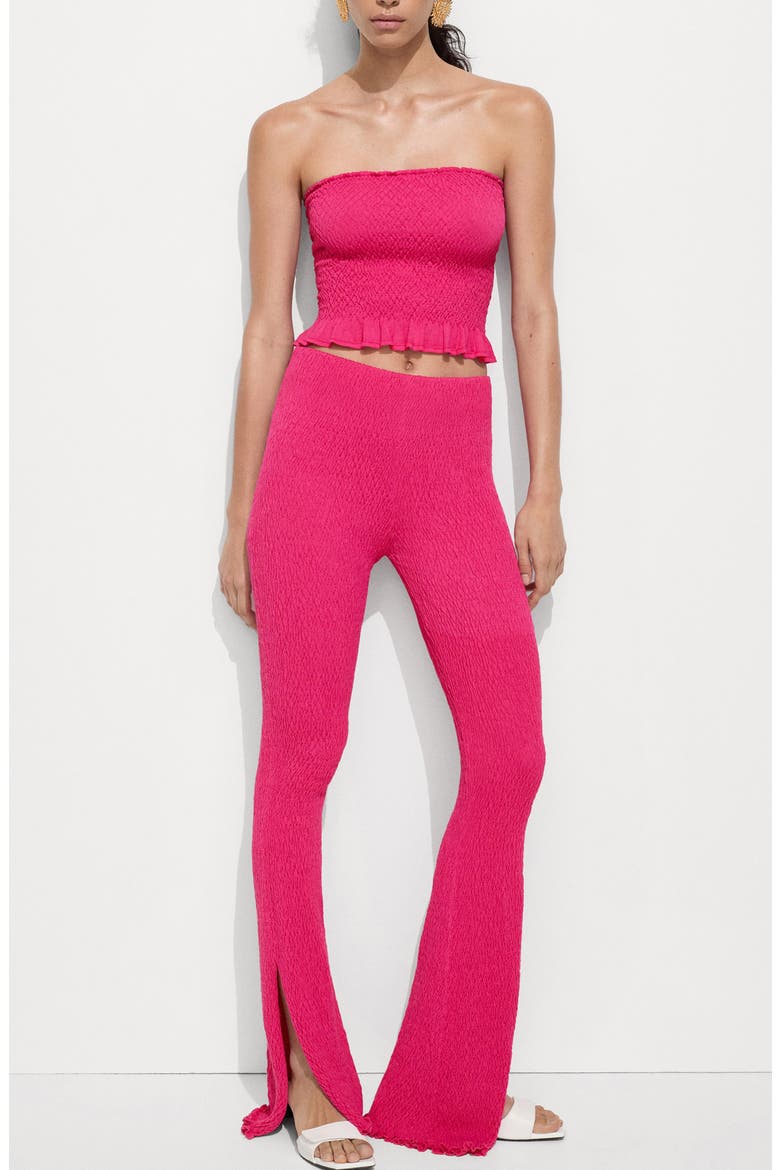 Braided Knit Flare Pants, Alternate, color, FUCHSIA