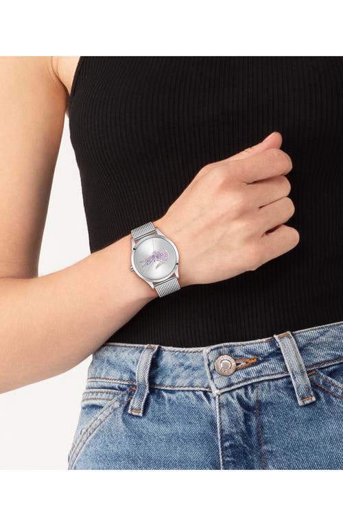 Lacoste Crocodelle Mesh Strap Watch, 36mm In Metallic