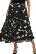 City Chic Serene Floral Print A-Line Skirt