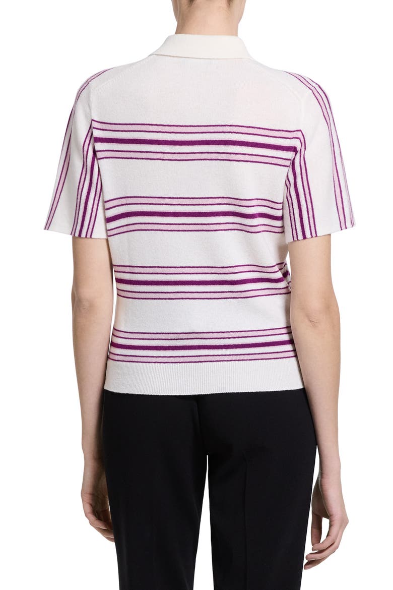 Stripe Cashmere Polo, Alternate, color, DEEP MAGENTA MULTI