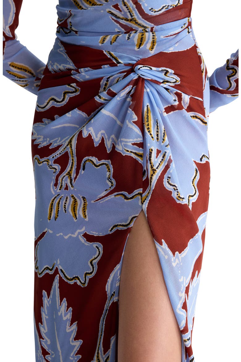 Amadis Floral Mesh Midi Dress, Alternate, color, CERA FLOWER GIANT MULTI