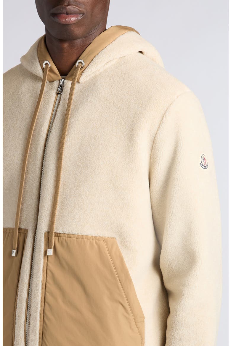 Mixed Media Zip Hoodie, Alternate, color, GOLDEN SAND