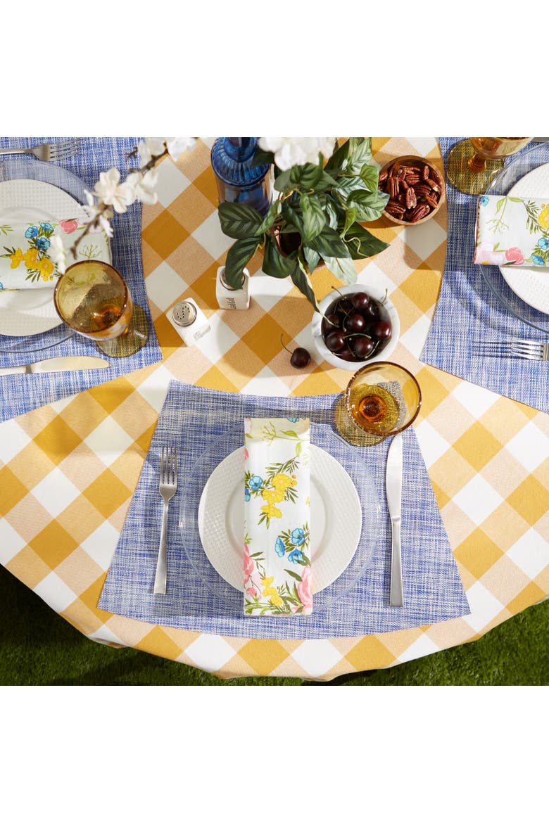 Tweed Round Placemat Set/6, Alternate, color, Blue