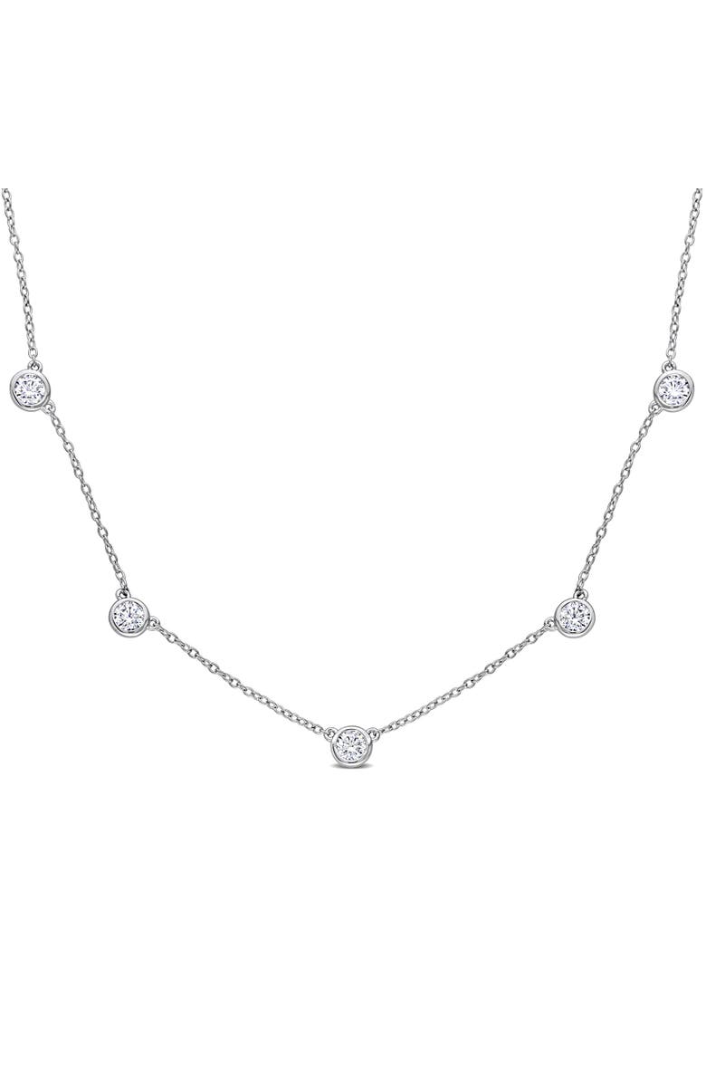 Julianna B. Moissanite Yard Necklace, Main, color, Sterling Silver